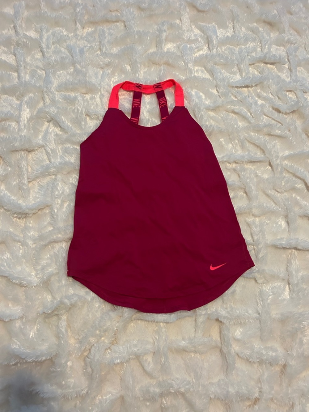 Nike Women's Magenta Tank with Neon Coral Logo Straps